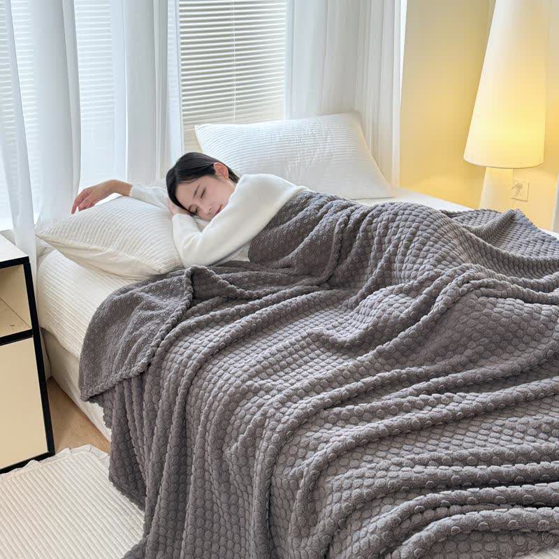 Polka Dot Jacquard Warm Throw Blanket - image 15