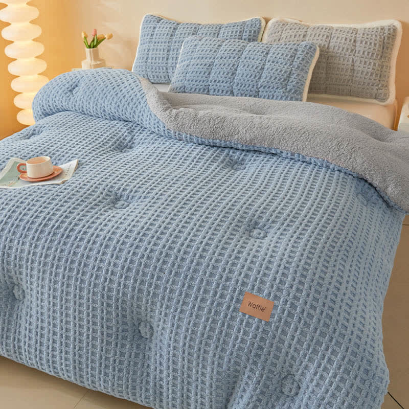 Waffle Jacquard Warm Plush Blanket - image 2