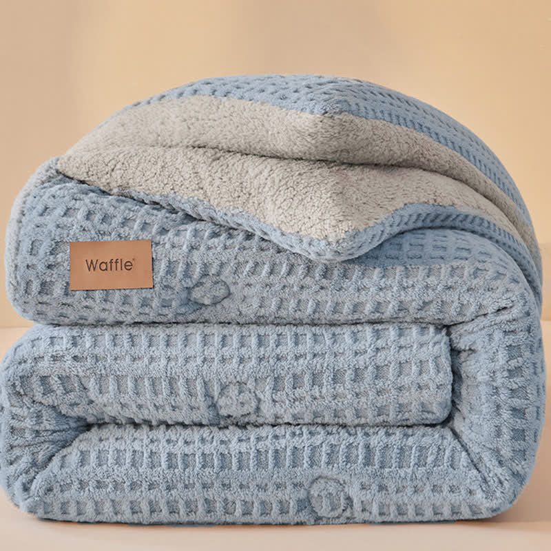 Waffle Jacquard Warm Plush Blanket - image 7