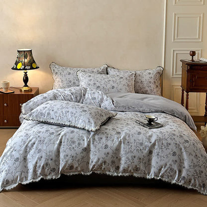 Vintage Floral Cotton Lace Bedding Set - image 10