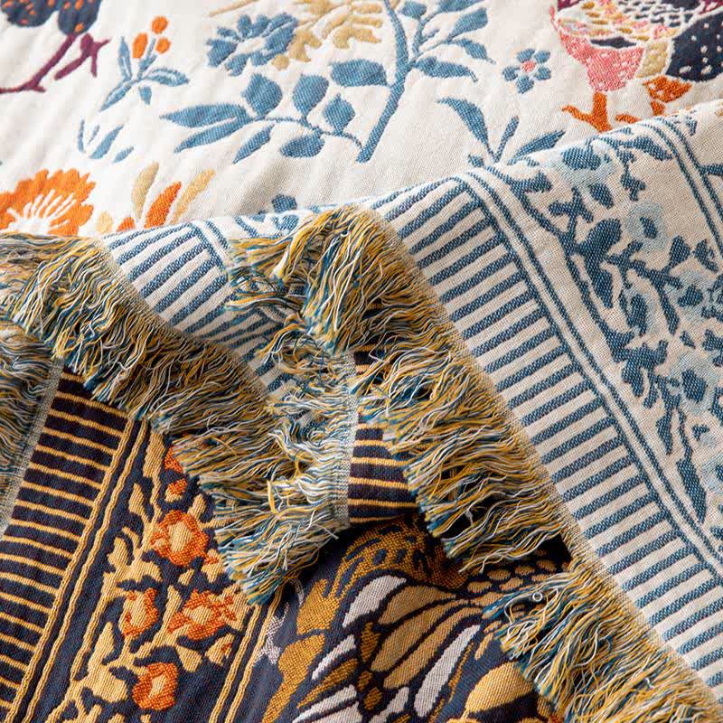 Farmhouse Chicken Floral Cotton Gauze Quilt - image 2