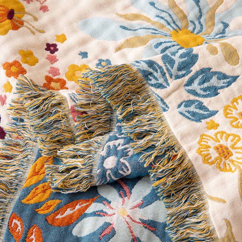Cottage Floral Tassel Cotton Gauze Quilt - image 2