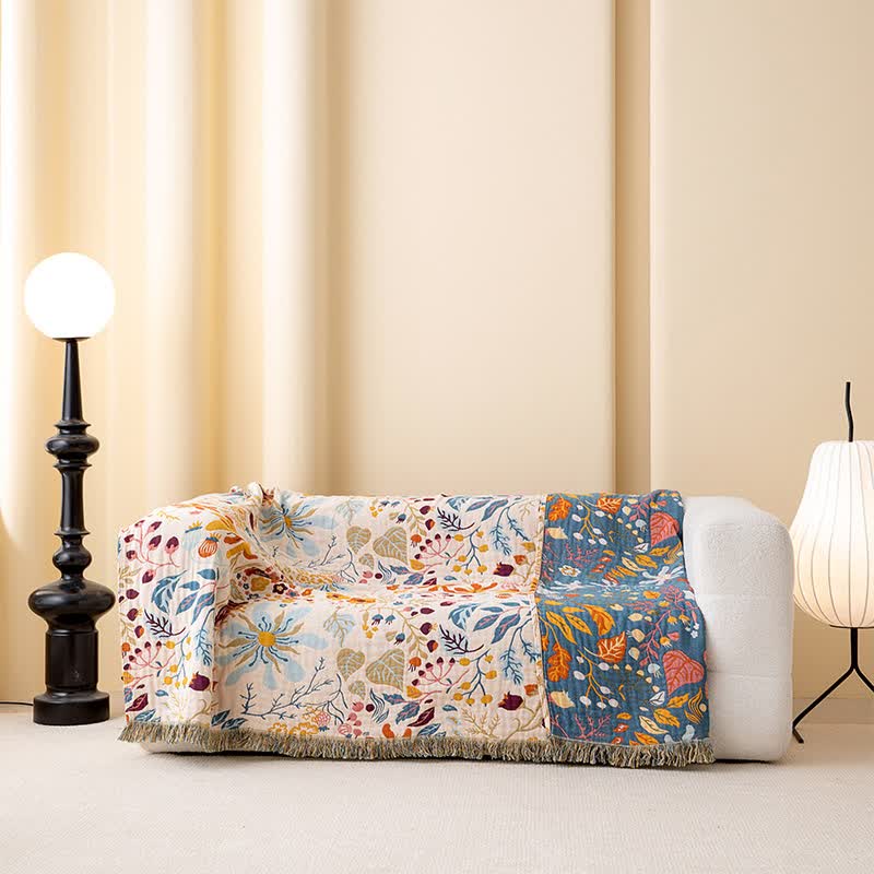 Cottage Floral Tassel Cotton Gauze Quilt - image 1