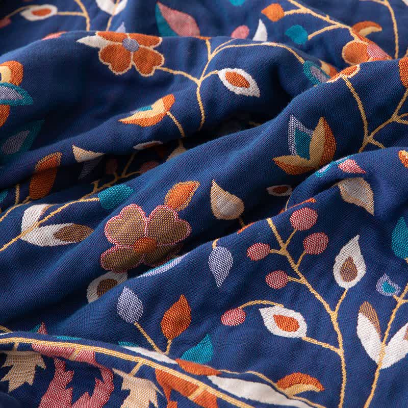 Vintage Floral Cotton Tassel Reversible Quilt - image 3