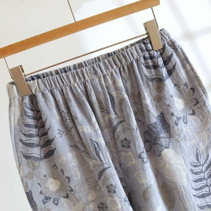 Oriental-Inspired Floral Cotton Gauze Pajama Set - image 7