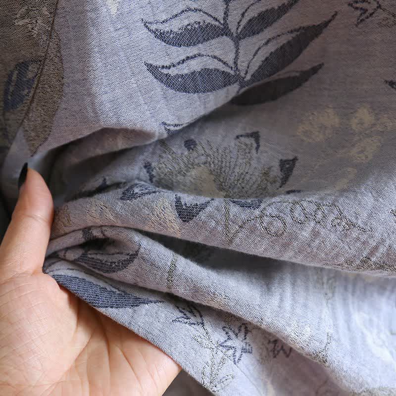 Oriental-Inspired Floral Cotton Gauze Pajama Set - image 10