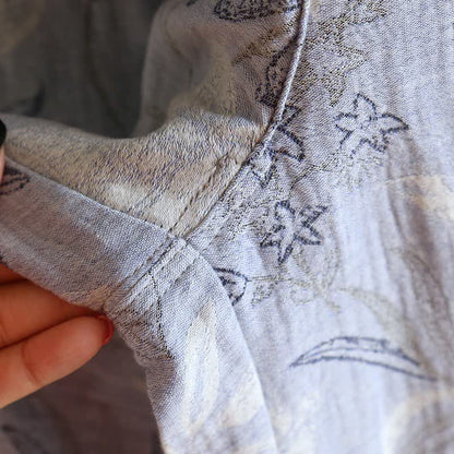 Oriental-Inspired Floral Cotton Gauze Pajama Set - image 7