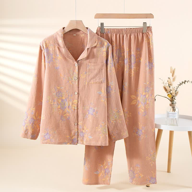 Dreamy Floral Cotton Gauze Pajama Set - XL - image 0