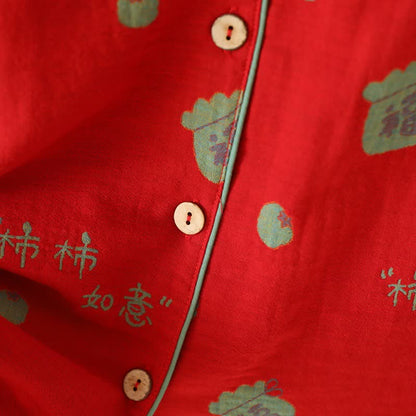 Lucky Persimmon Cotton Pajama Set - image 7