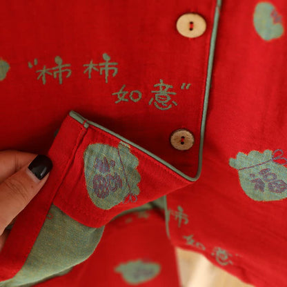 Lucky Persimmon Cotton Pajama Set - image 8