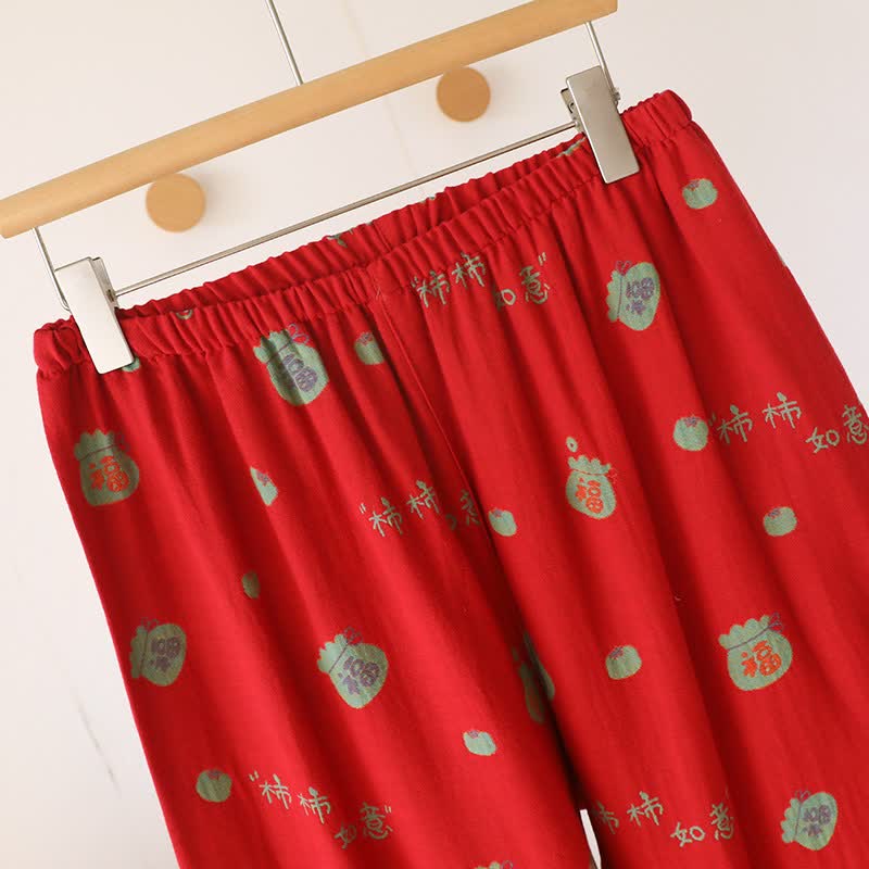 Lucky Persimmon Cotton Pajama Set - image 12