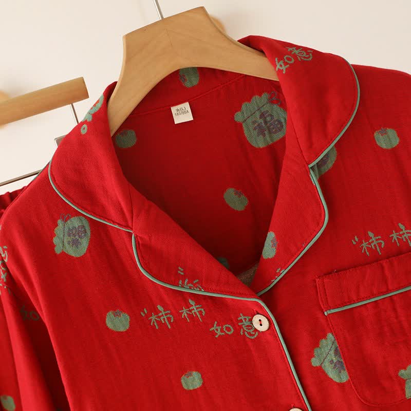 Lucky Persimmon Cotton Pajama Set - image 4