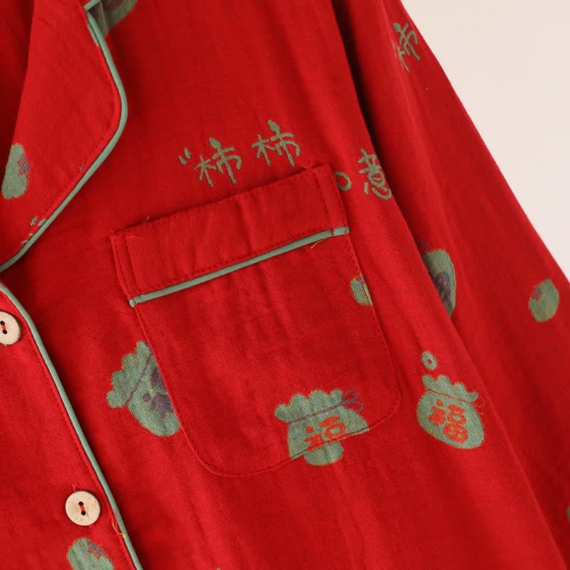 Lucky Persimmon Cotton Pajama Set - image 6