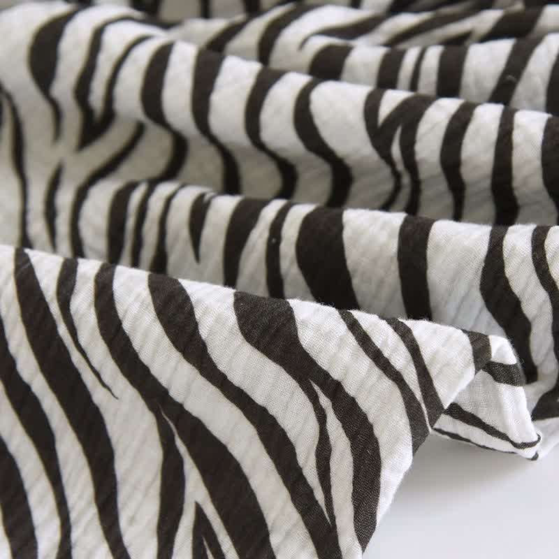 Modern Zebra-striped Cotton Gauze Pajama Set - image 13