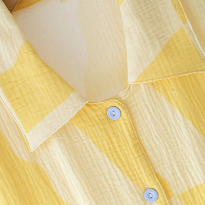 Cat Pocket Plaid Cotton Pajama Set - image 8