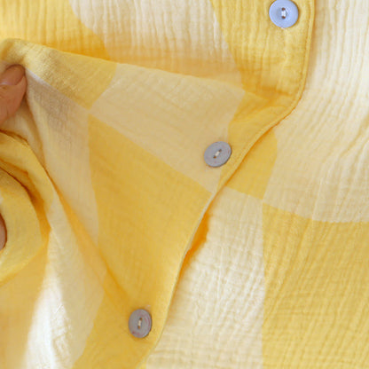 Cat Pocket Plaid Cotton Pajama Set - image 9