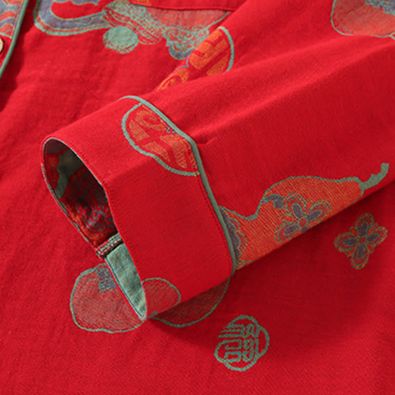 Auspicious Gourd Persimmon Cotton Loungewear Set - image 3
