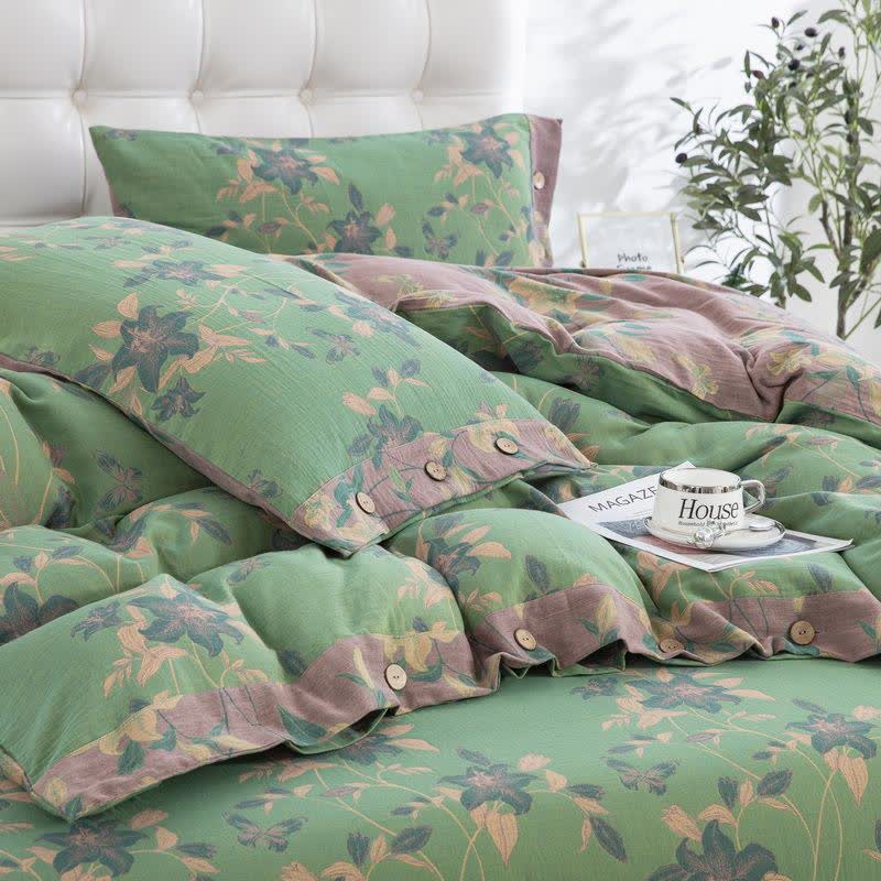 Elegant Lily Cotton Gauze Bedding Set (4PCS)  - image 4