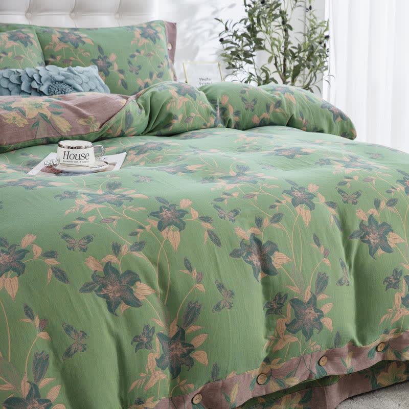 Elegant Lily Cotton Gauze Bedding Set (4PCS)  - image 2