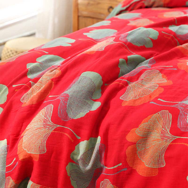 Ginkgo Leaf Cotton Reversible Bedding Set(4PCS) - image 4