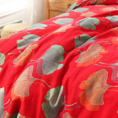 Ginkgo Leaf Cotton Reversible Bedding Set(4PCS) - image 4