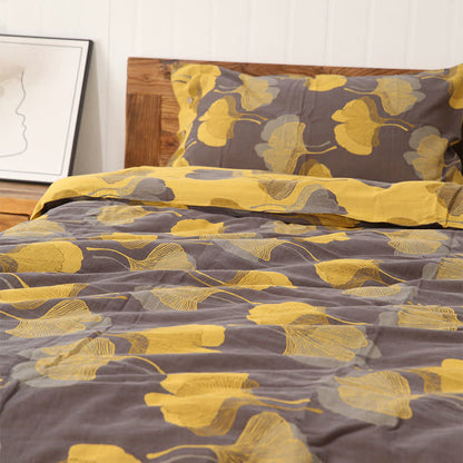 Ginkgo Leaf Cotton Reversible Bedding Set(4PCS) - image 2