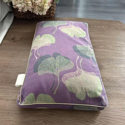 Ginkgo Leaf Cotton Gauze Pillowcase - 1pc Buckwheat Pillow - Dark Purple - 13" x 23" - image 4