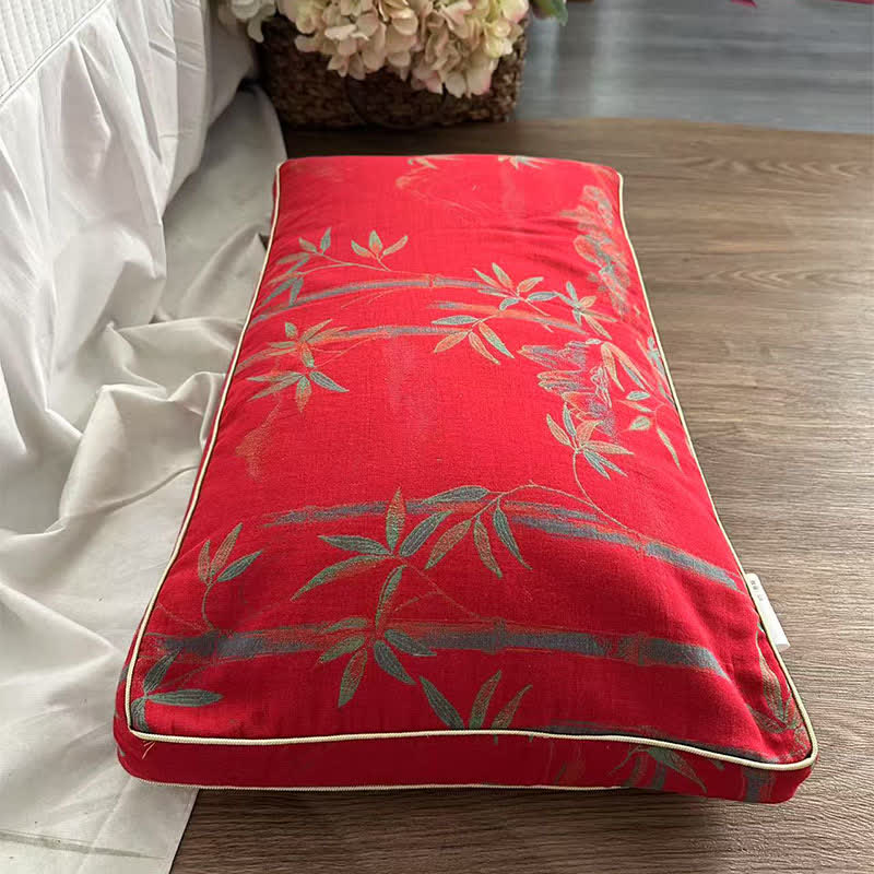 Bamboo Inspired Cotton Gauze Pillowcase - 1pc Buckwheat Pillow - Red - 13" x 23" - image 1