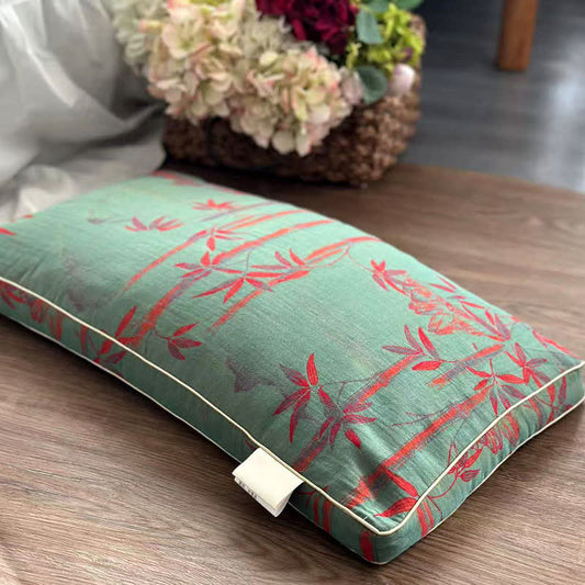 Bamboo Inspired Cotton Gauze Pillowcase - 1pc Buckwheat Pillow - Green - 13" x 23" - image 0