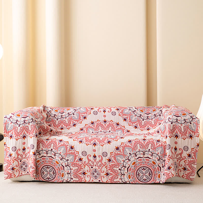 Retro Ethnic Geometric Pattern Cotton Quilt - image 4