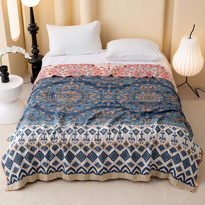 Retro Ethnic Geometric Pattern Cotton Quilt - image 1