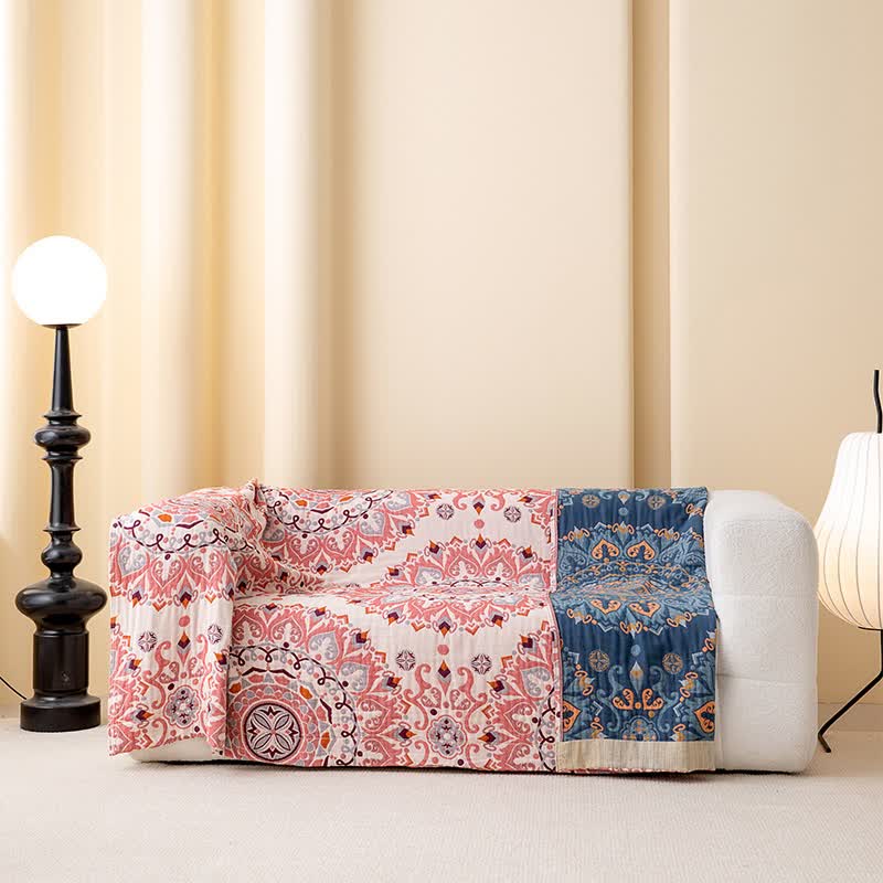 Retro Ethnic Geometric Pattern Cotton Quilt - image 3