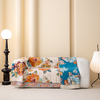 Luxurious Blooming Flower Cotton Reversible Quilt - image 4