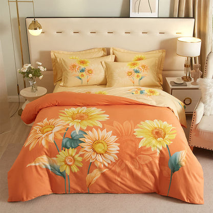Sunflower Brushed Cotton Reversible Bedding(4PCS) - King - image 0