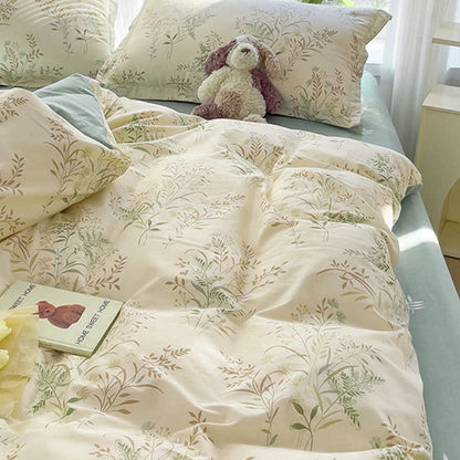 Botanical Leaf Print Cotton Bedding Set - image 6