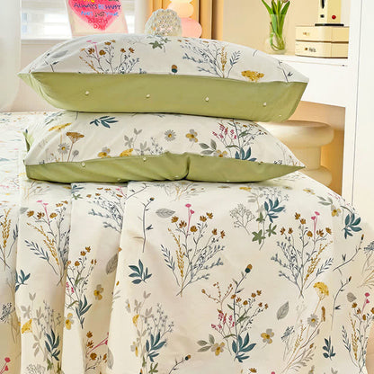 Delicate Leafy Print Cotton Bedding Set - image 3