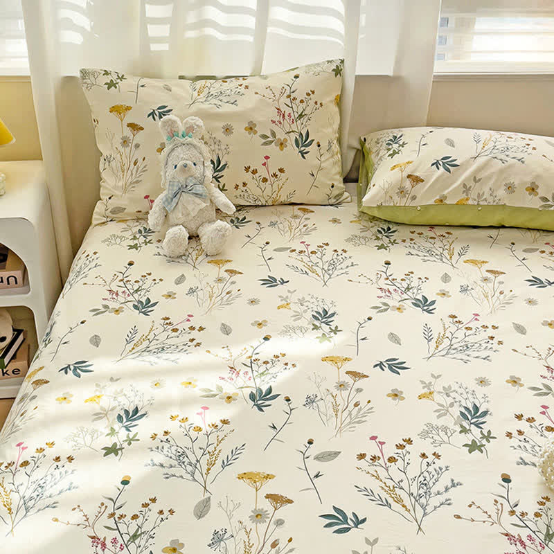 Delicate Leafy Print Cotton Bedding Set - image 4
