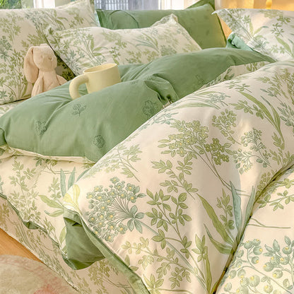 Organic Botanical Leaf Cotton Bedding Set(4PCS) - image 3