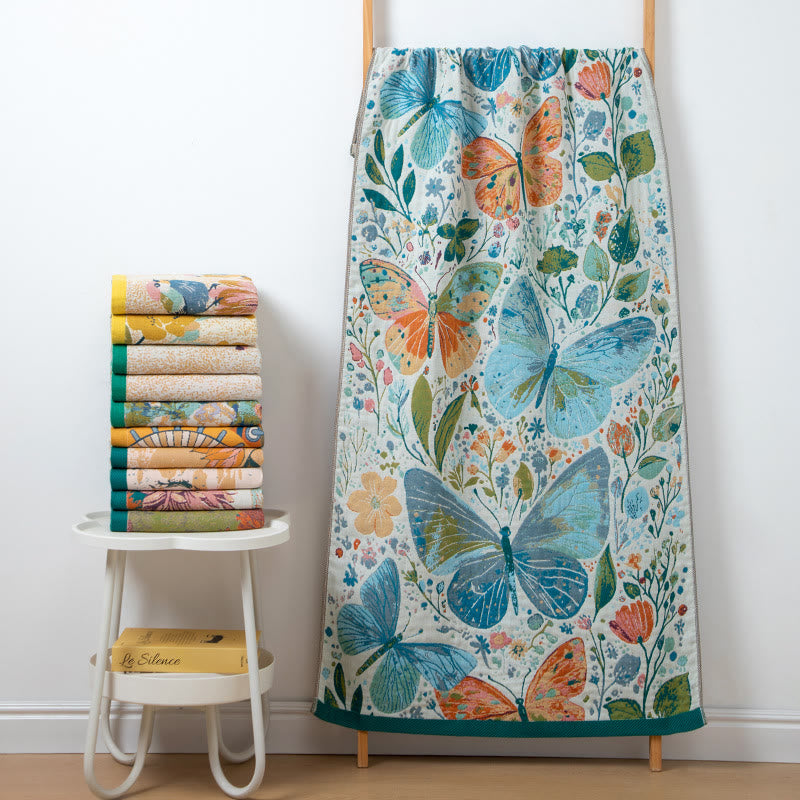 Retro Absorbent Cotton Gauze Bath Towel - A - 31" x 63" - image 0