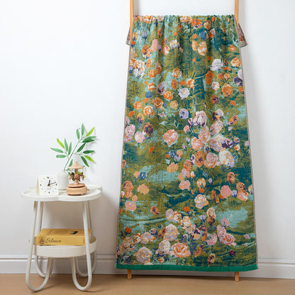 Retro Absorbent Cotton Gauze Bath Towel - B - 31" x 63" - image 3