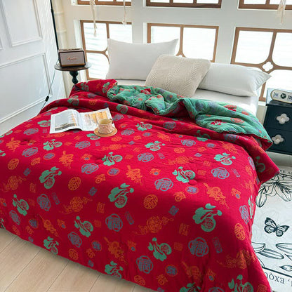 Oriental Style Retro Cotton Gauze Quilt - image 1