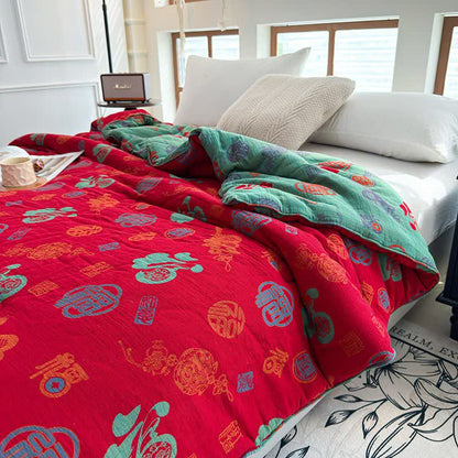 Oriental Style Retro Cotton Gauze Quilt - image 2