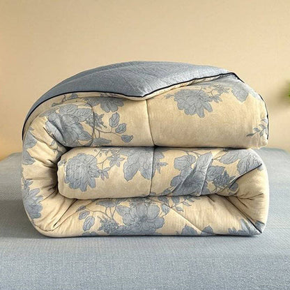 Elegant Gray Floral Reversible Quilt - image 2