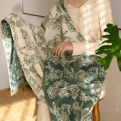 Peony Jacquard Cotton Gauze Bath Towel - image 4