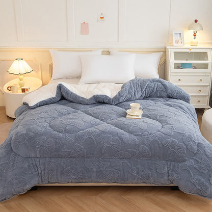 Ginkgo Leaf Jacquard Sherpa Reversible Blanket - image 5