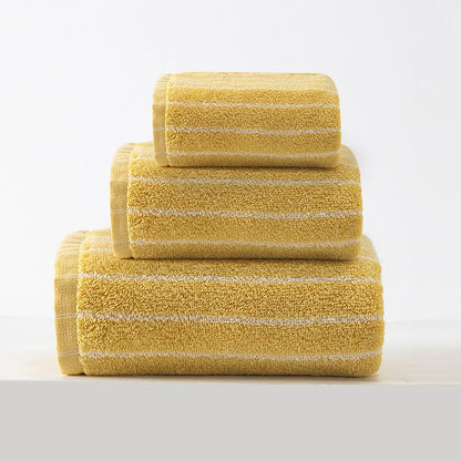 Pure Cotton Soft Bath Towel Set - Yellow - 3pc Set - 13" x 13"+13" x 29"+20" x 35"+28" x 55" - image 8