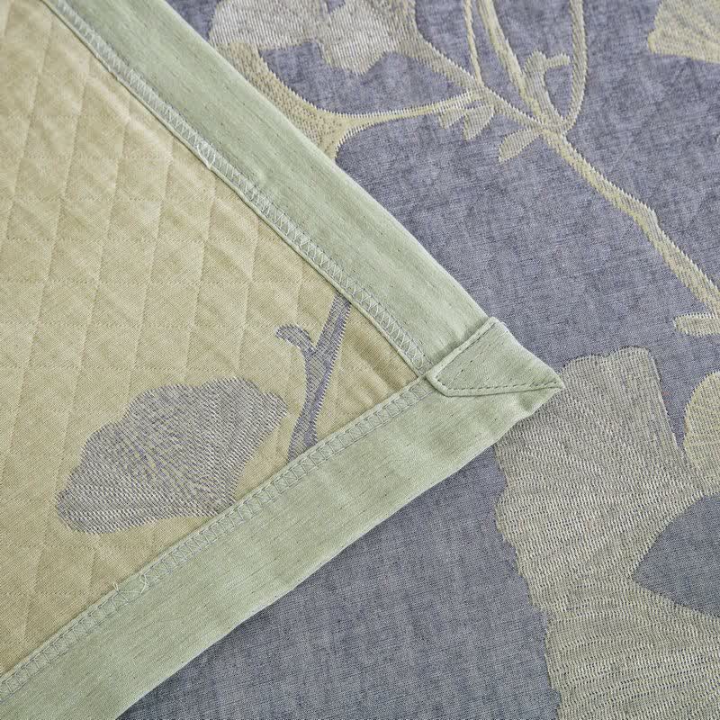 Ginkgo Inspired Natural Cotton Reversible Quilt - image 22