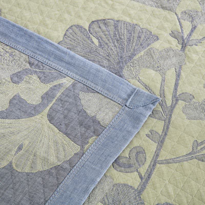 Ginkgo Inspired Natural Cotton Reversible Quilt - image 10