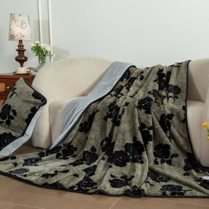 Rose Plush Fitted Sheet Blanket - image 1