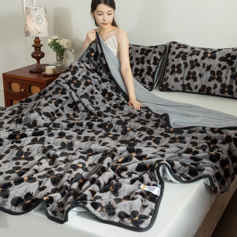 Art Butterfly Plush Fitted Sheet Blanket - image 1